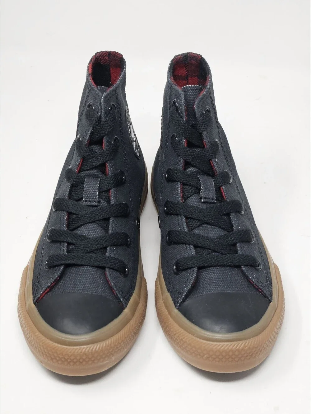 Converse Youth Size 13 Chuck Taylor All Star Gum Bottom Black Flannel Lined